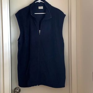 Navy fleece zip up vest